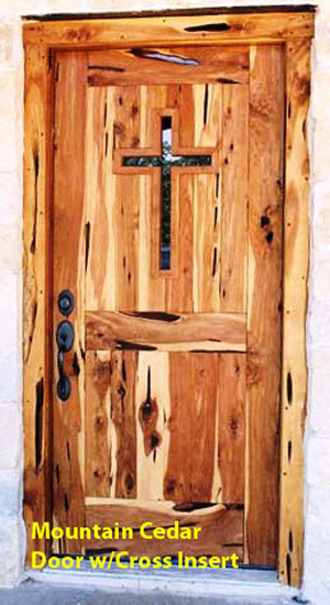 Mountain Cedar cross door